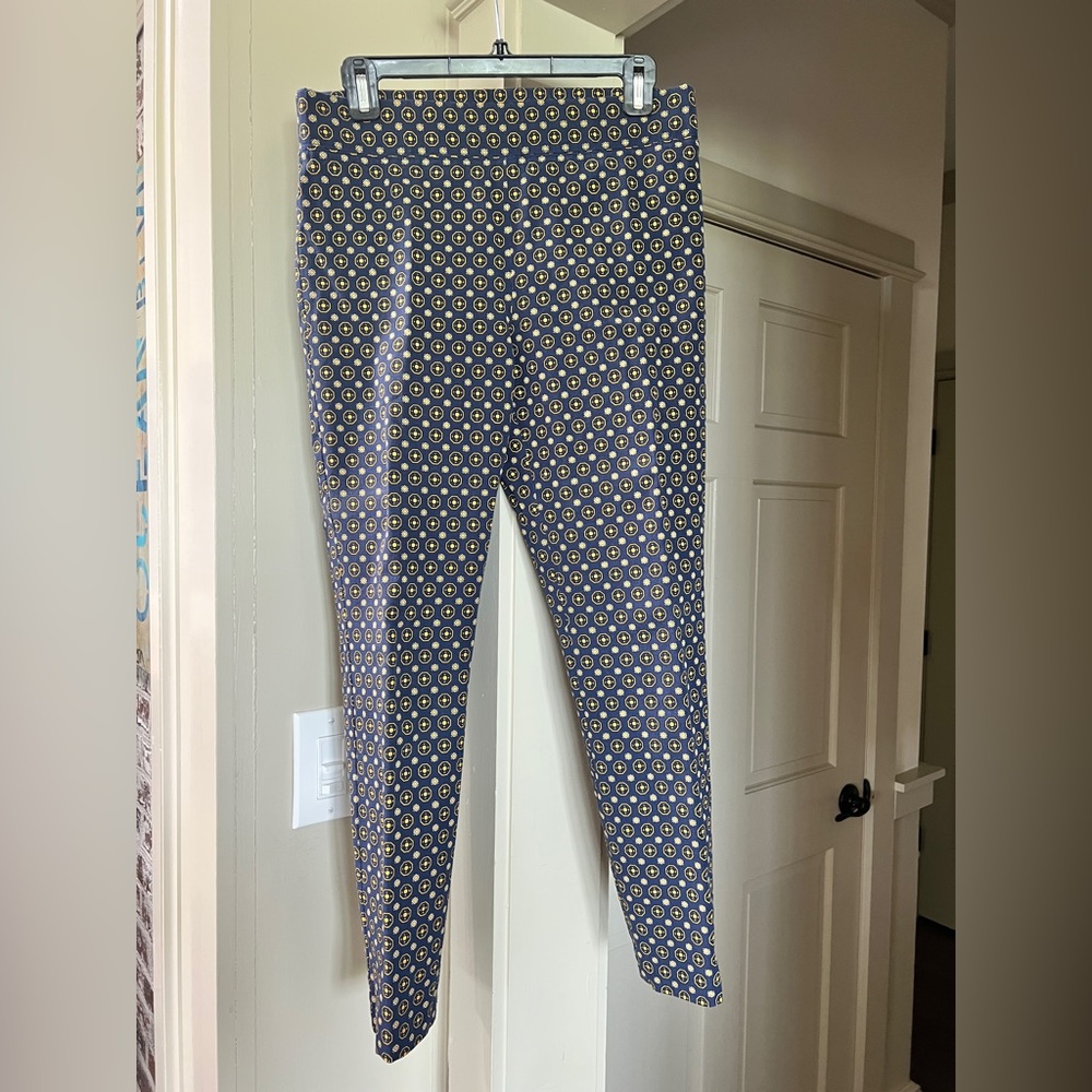 Talbot’s Essex Ankle Pant, Size 6, Blue/Gold